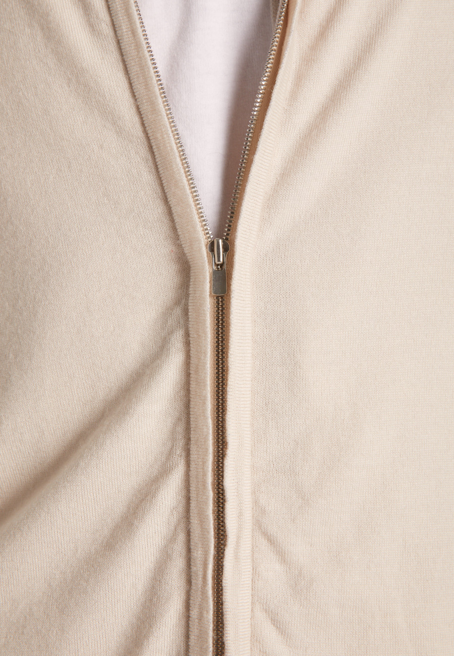 Cardigan de lã merino com zíper e gola alta - Estian