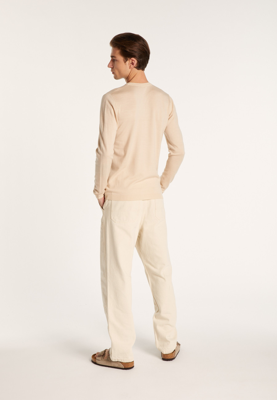 Suéter de lã merino com decote em V - Elmo