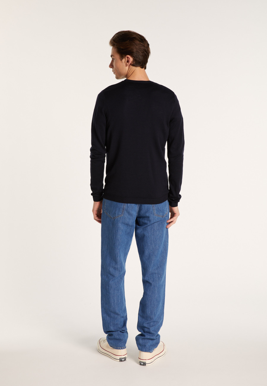 Cardigan de lã merino com botões - Etienne