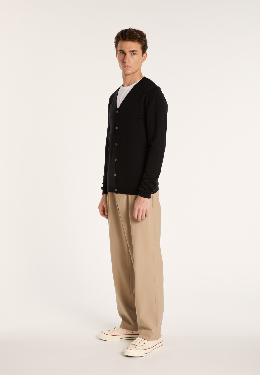 Button-down cardigan in merino wool - Etienne