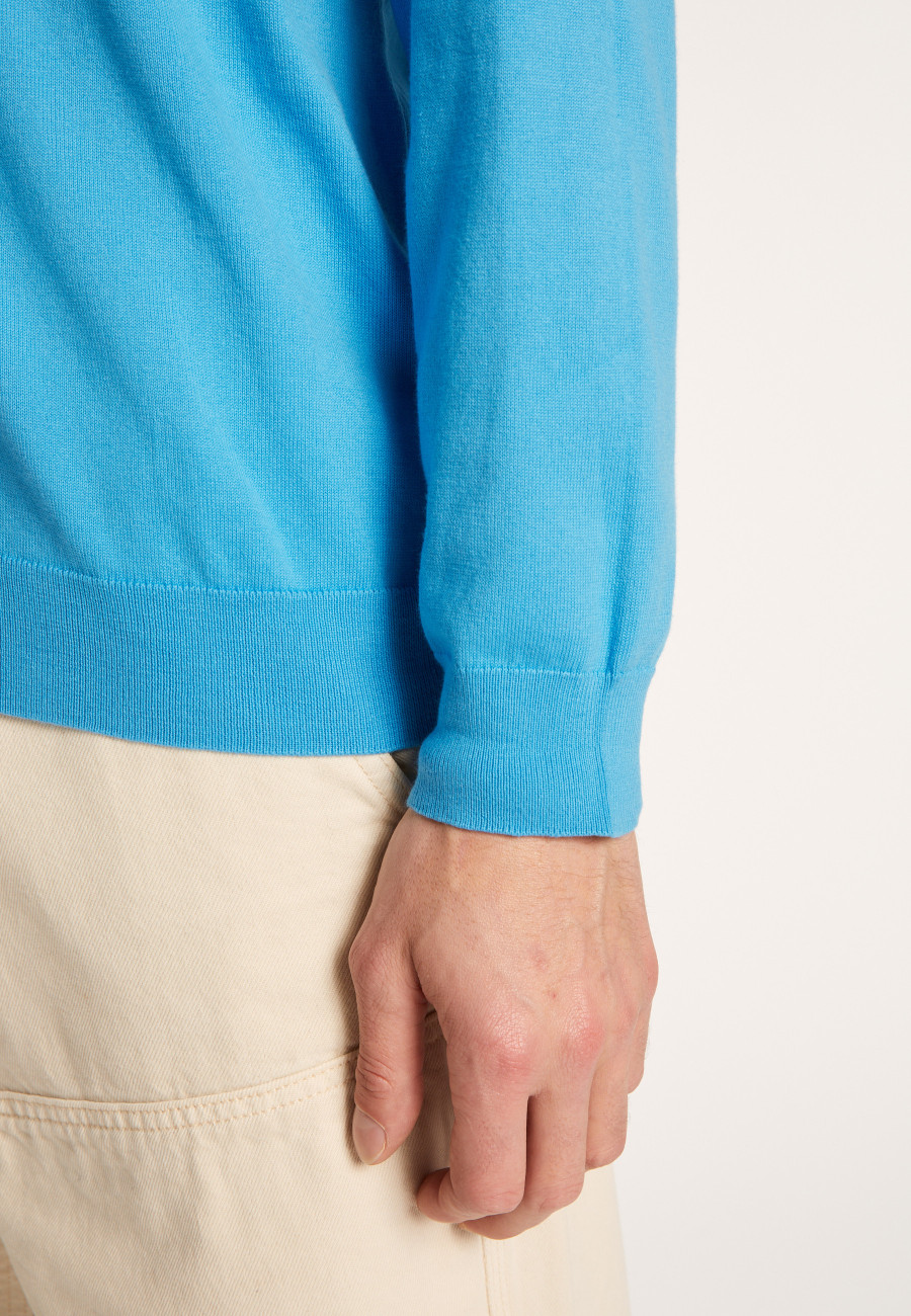 Suéter de algodão natural com decote em V - Bouddi