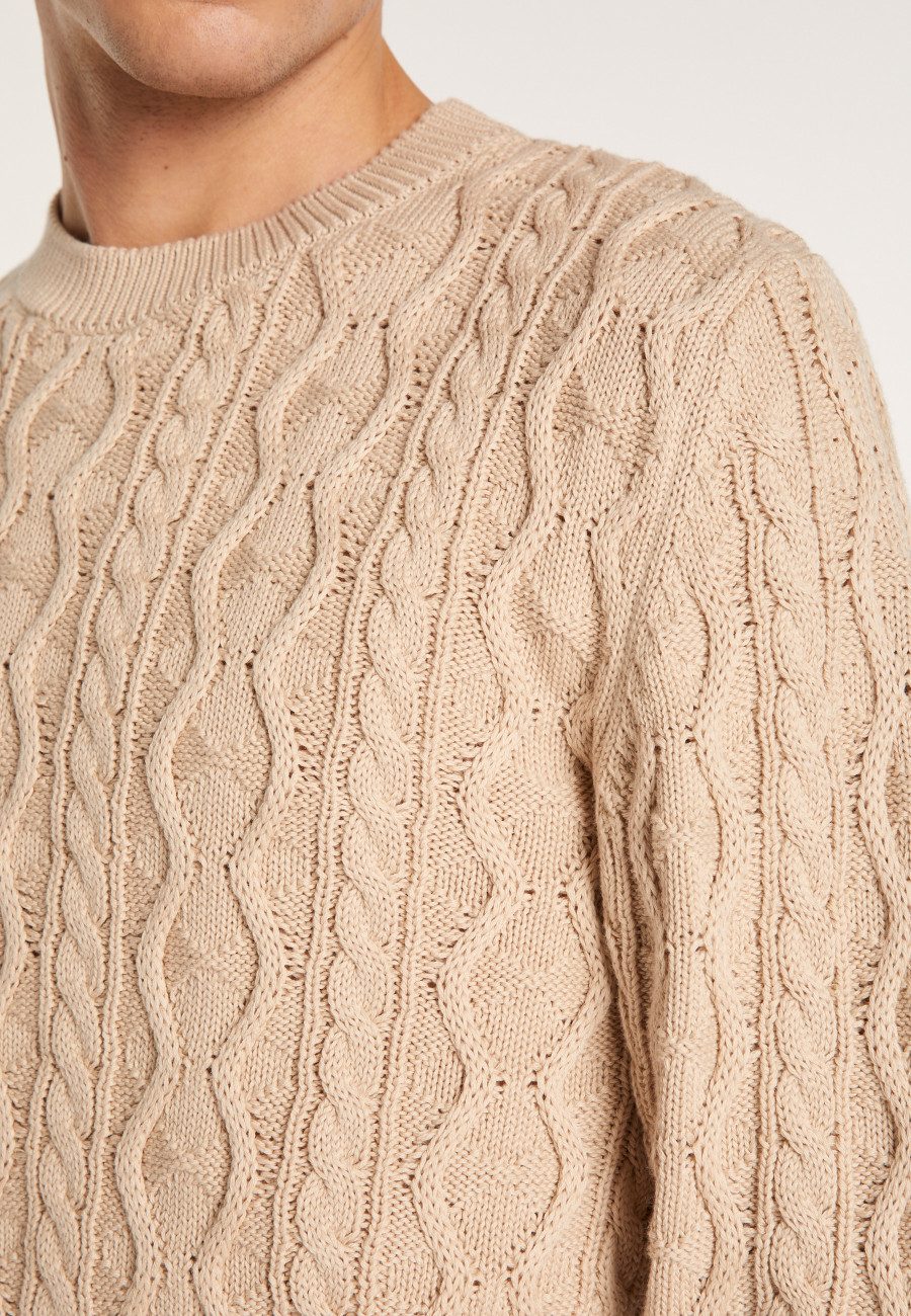 Suéter de malha trançada de algodão - Dublin