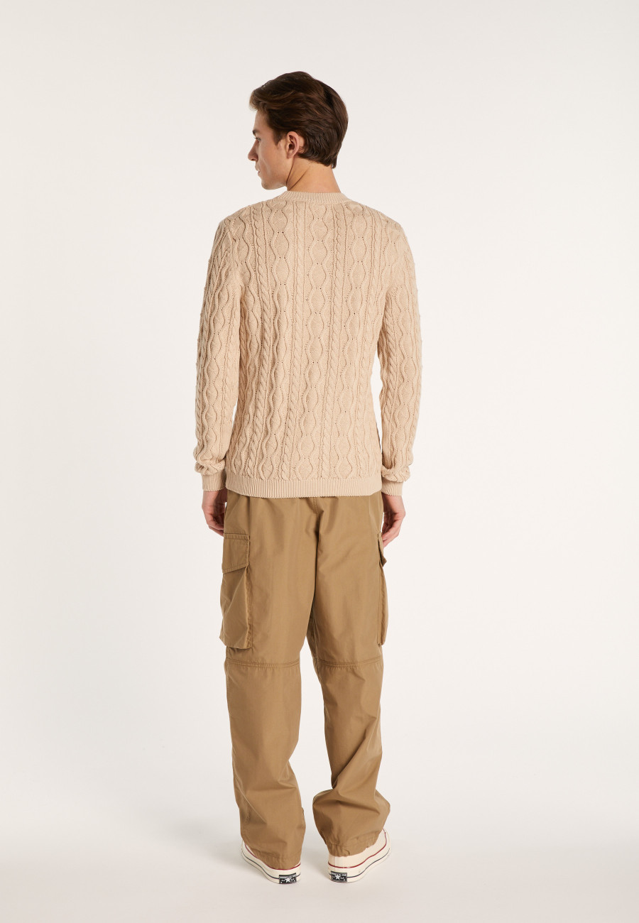 Suéter de malha trançada de algodão - Dublin