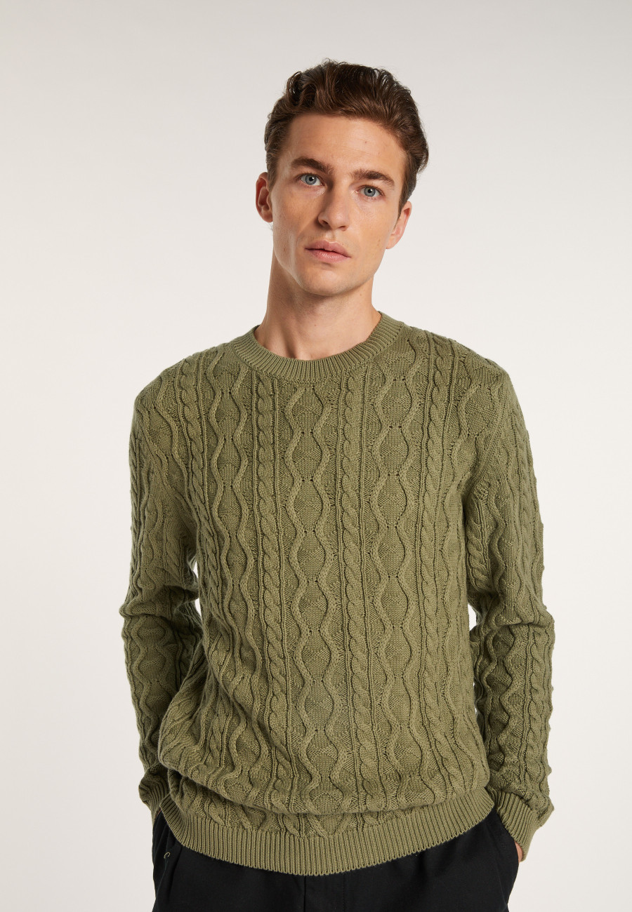 Suéter de malha trançada de algodão - Dublin