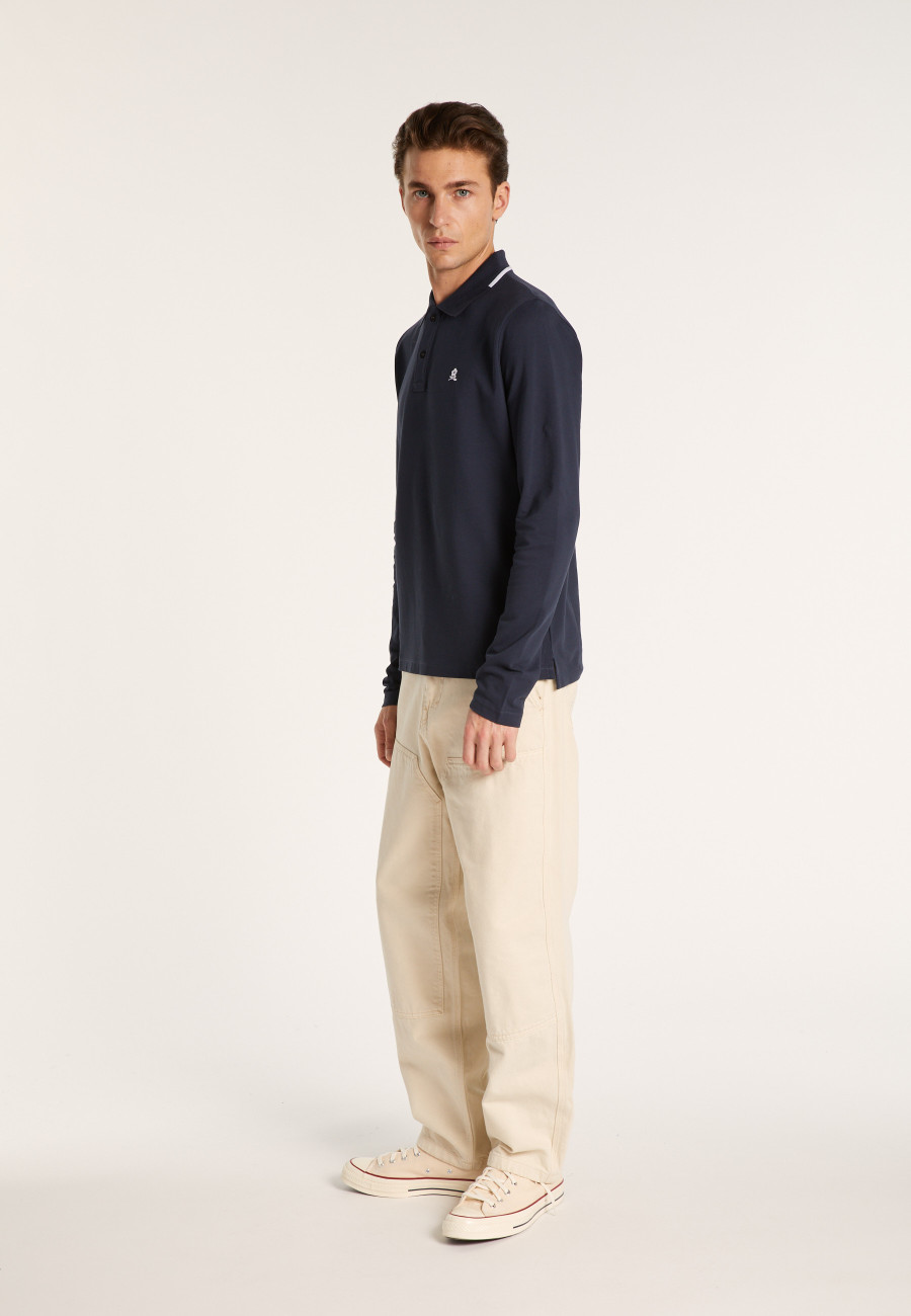 Camisa polo de algodão piqué de manga comprida - Banjo
