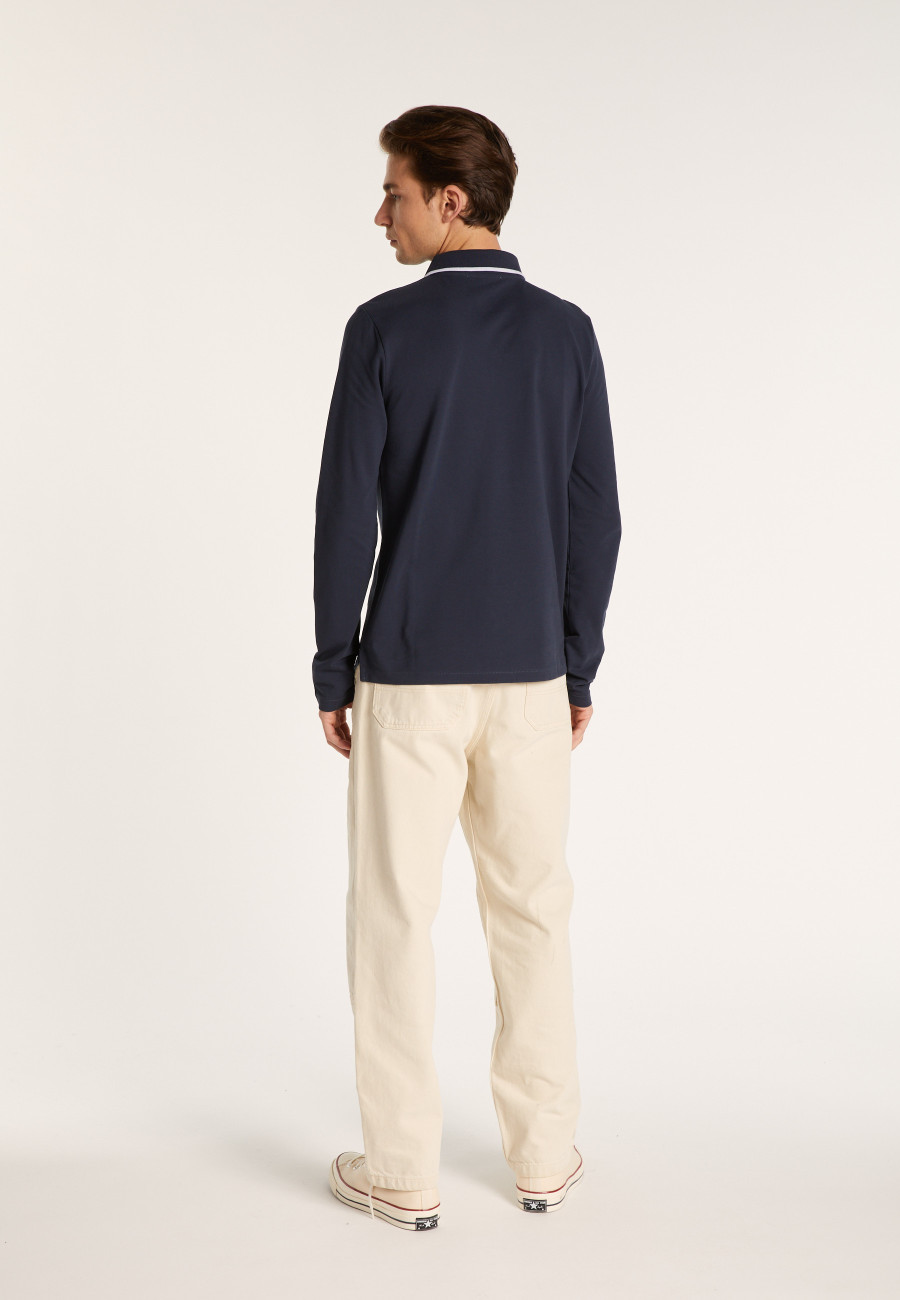 Camisa polo de algodão piqué de manga comprida - Banjo