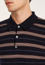 Short-sleeved striped wool polo shirt - Lary