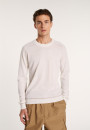 Two-tone round neck sweater in light cashmere - Percy