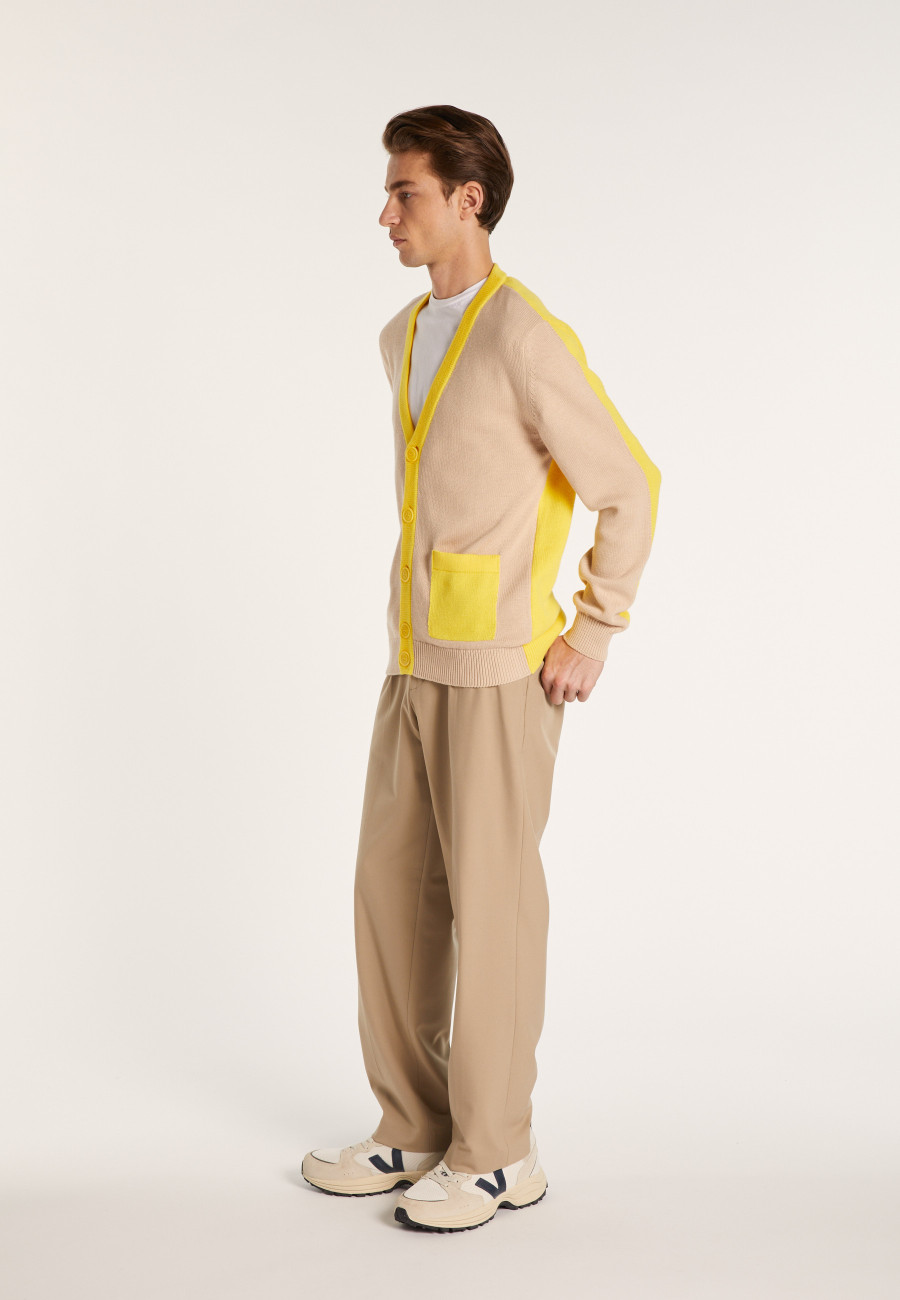 Two-tone cardigan in large cotton - Pierra