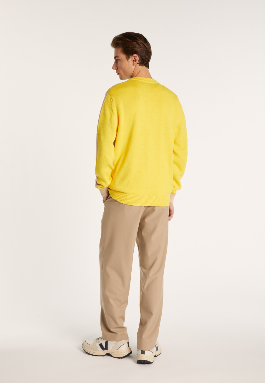 Cardigan bicolor em algodão grosso - Pierra