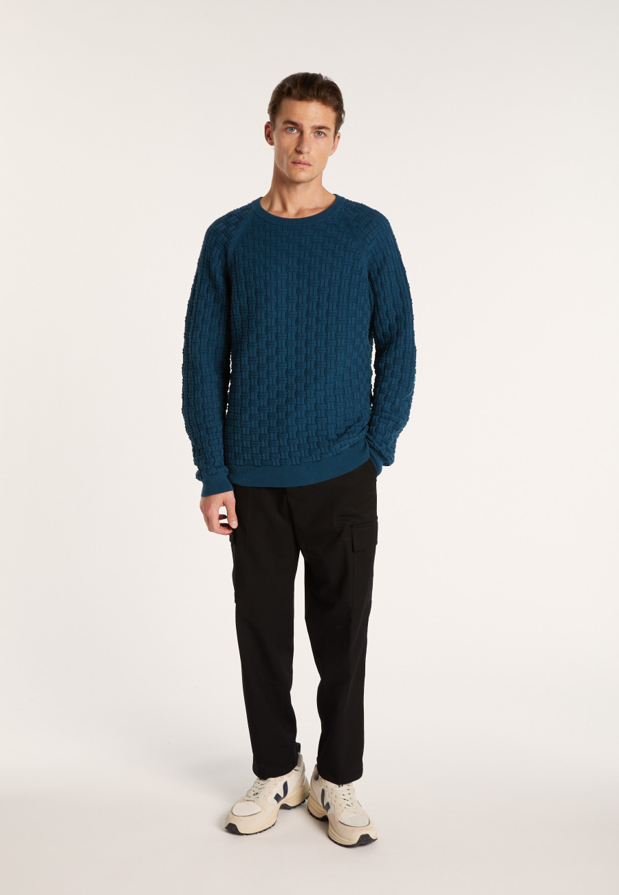 Suéter de algodão com manga raglan - Pepino