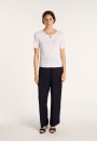 Slub linen t-shirt with Tunisian collar - Boheme