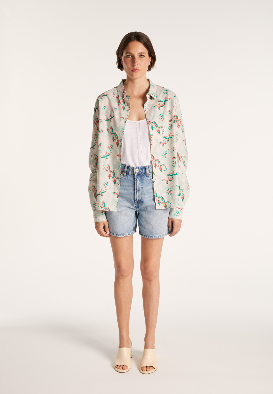 Chemise en coton Maison Montagut x Maison Martin Morel - Malaisie 6573 MMM - 23 Vert clair