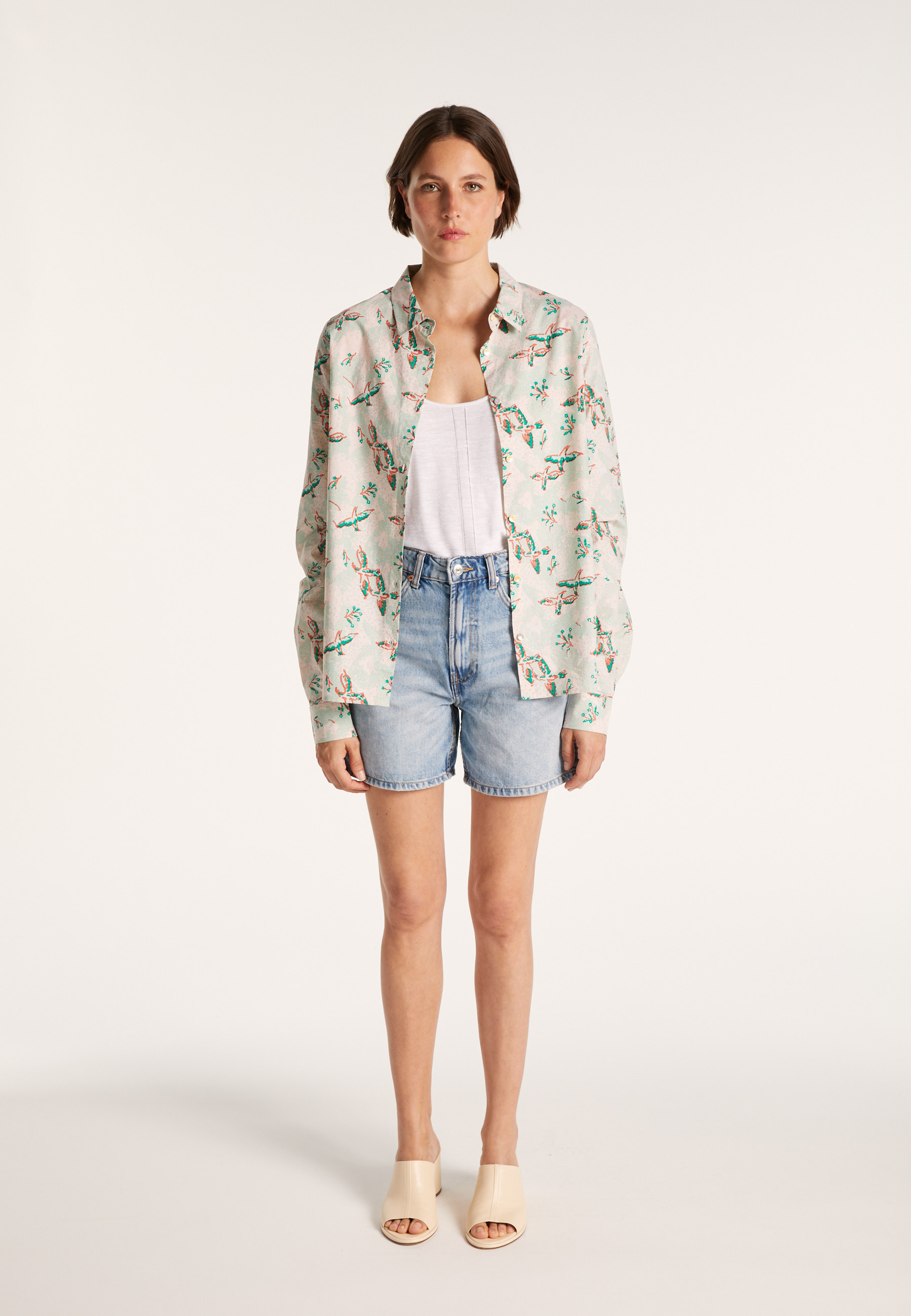 Chemise en coton Maison Montagut x Maison Martin Morel - Malaisie 6573 MMM - 23 Vert clair