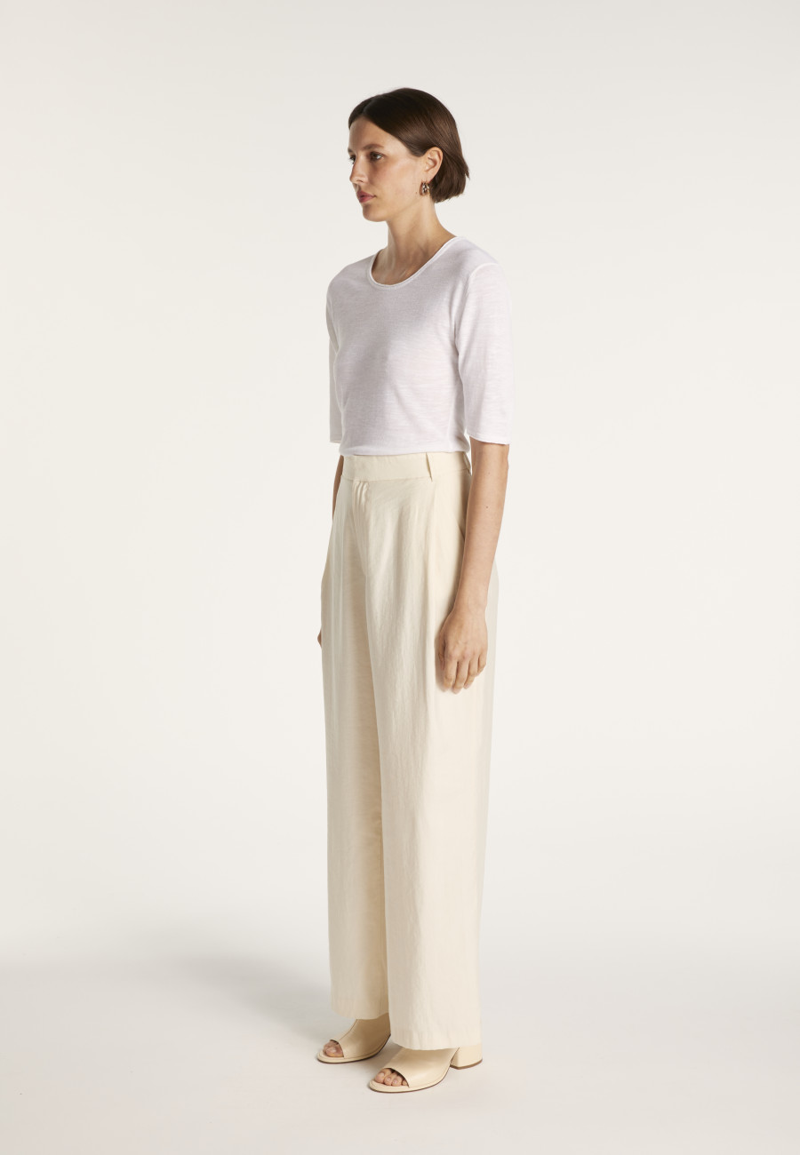 Round-neck T-shirt with elbow-length sleeves - MADY