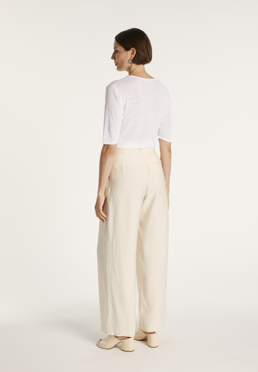 Round-neck T-shirt with elbow-length sleeves - MADY