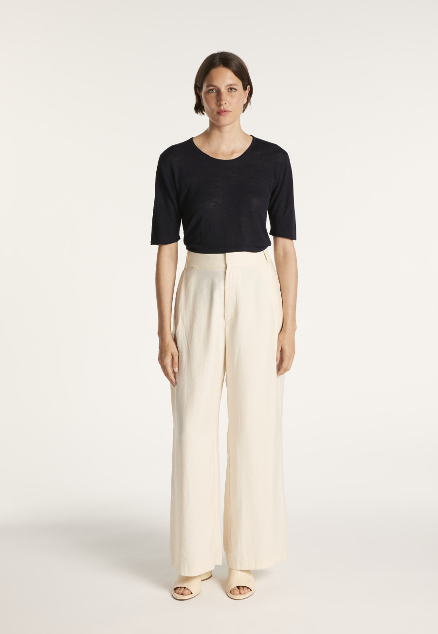 Round-neck T-shirt with elbow-length sleeves - MADY