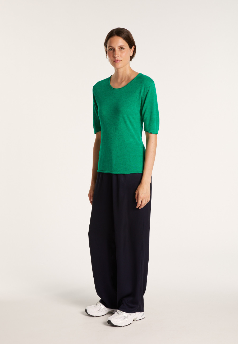 Round-neck T-shirt with elbow-length sleeves - MADY