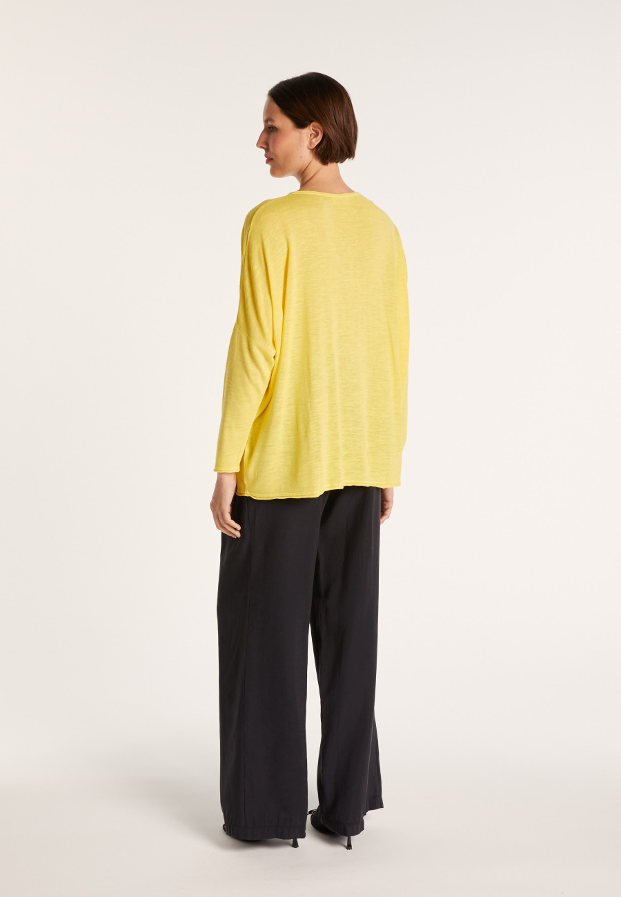 Loose long-sleeved V-neck T-shirt - MALOU