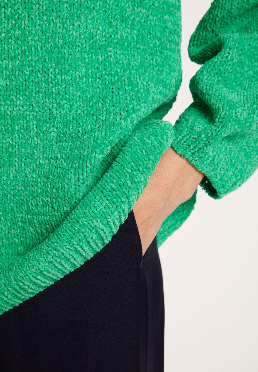 Suéter Tamanho de veludo de algodão com decote em V - Mariette