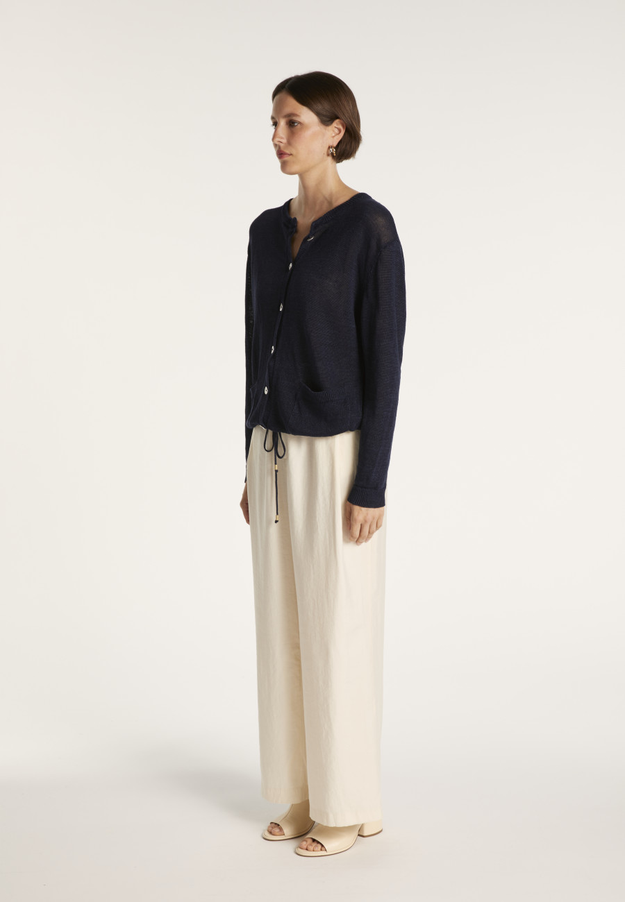Button-up linen cardigan - MELLIA