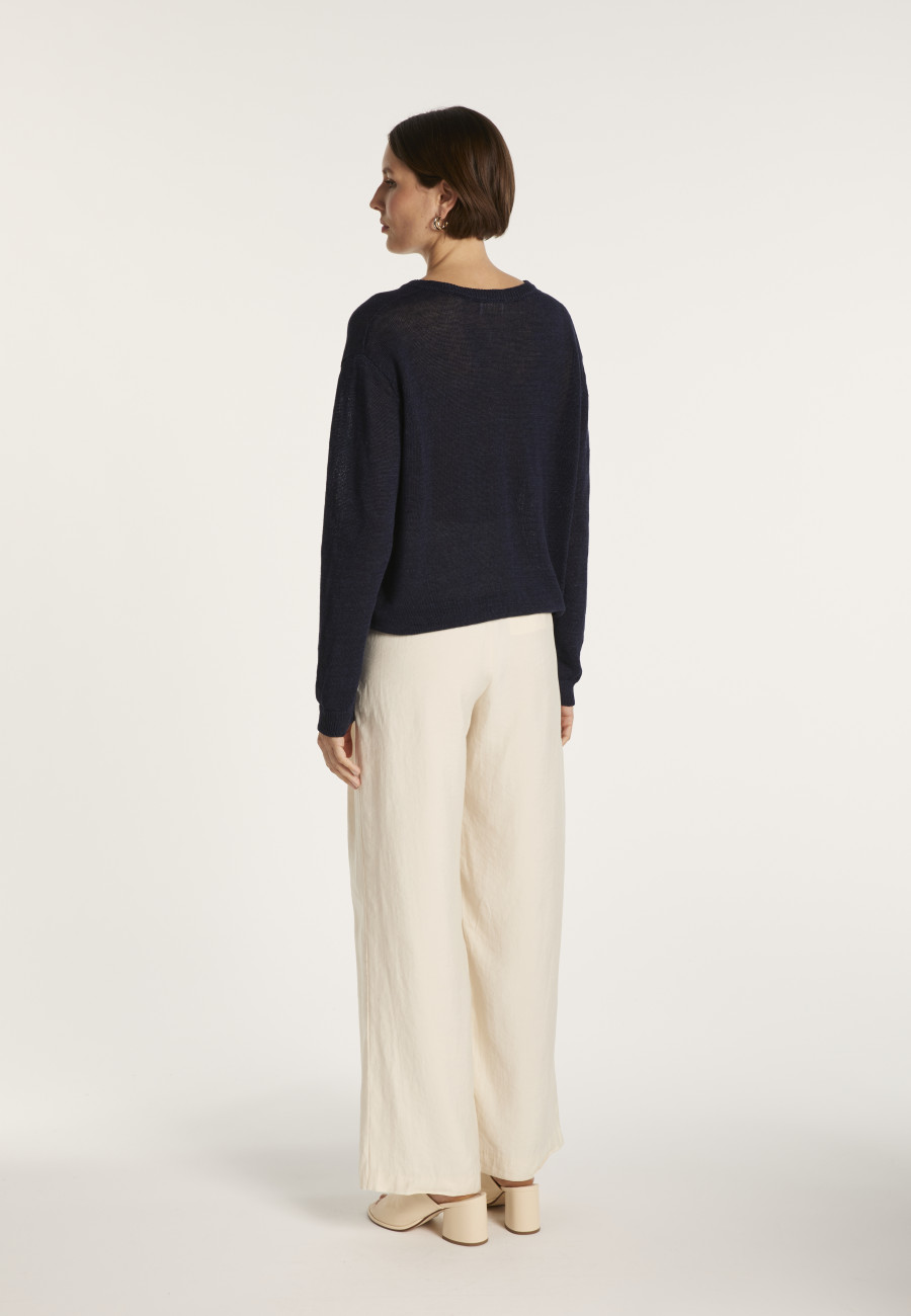 Button-up linen cardigan - MELLIA