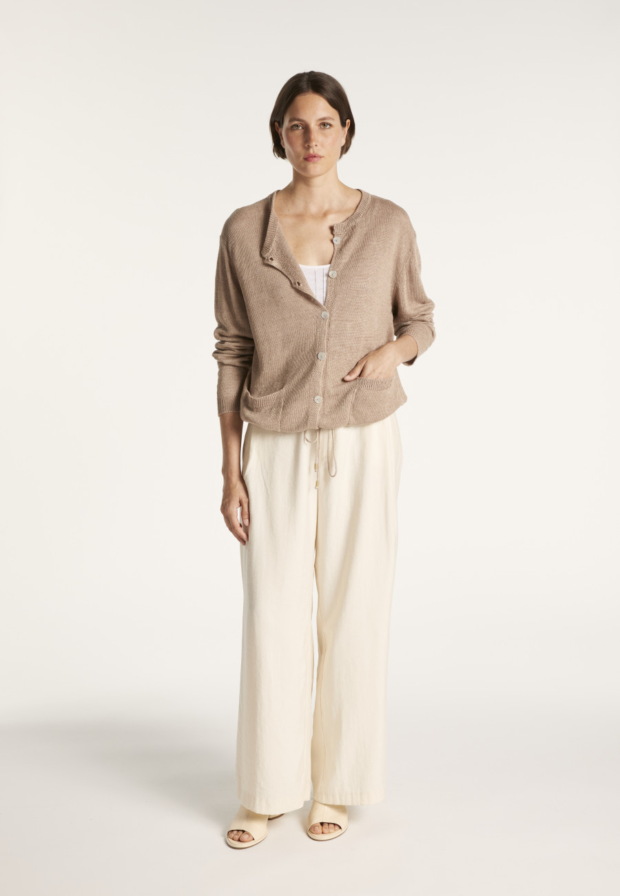 Button-up linen cardigan - MELLIA