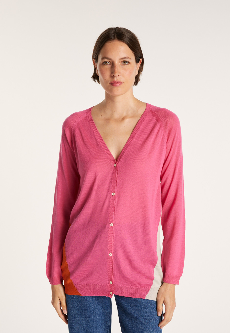 Cardigan bicolor de lã - Jasmyn