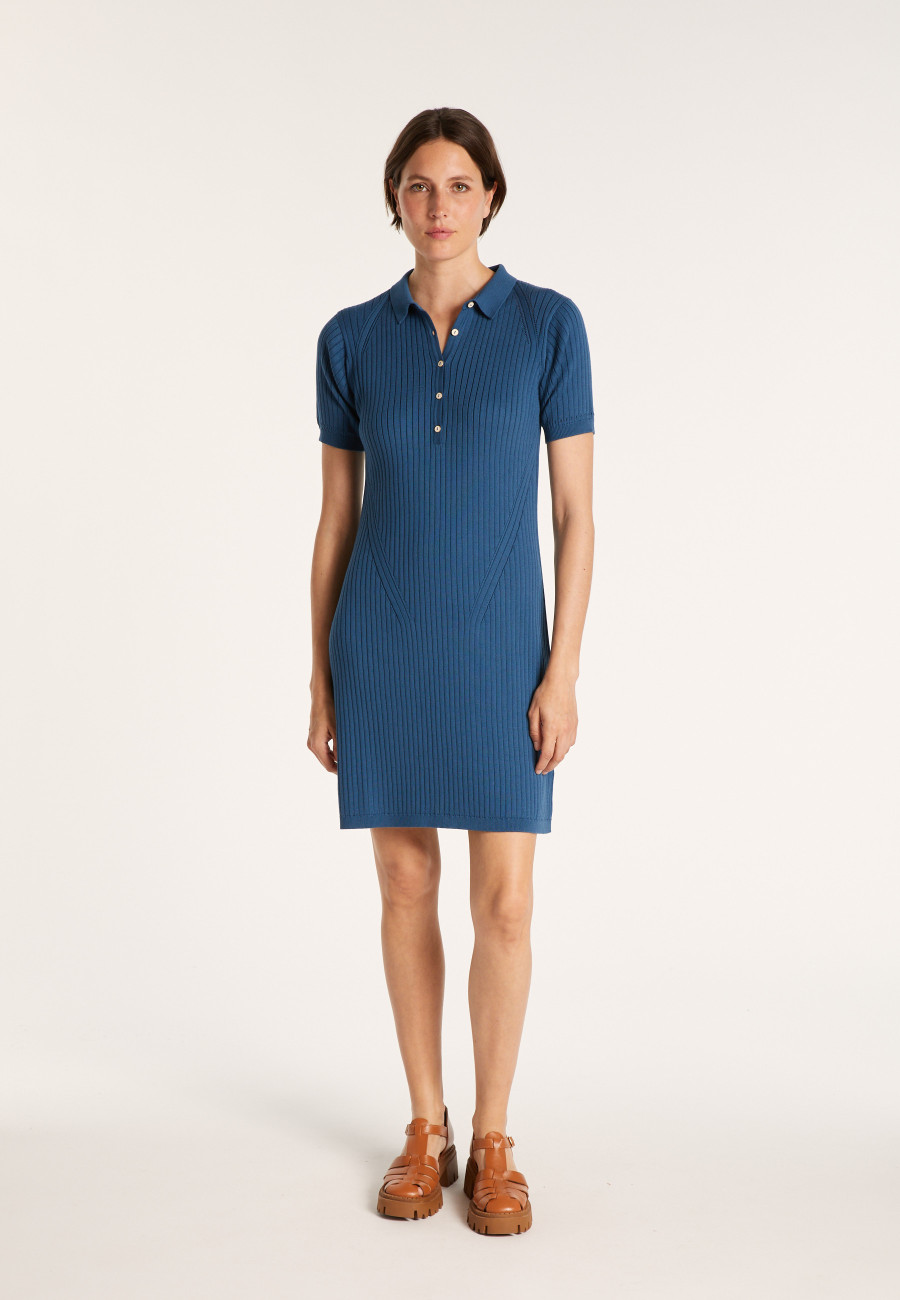 Cotton dress with polo collar - JACEE