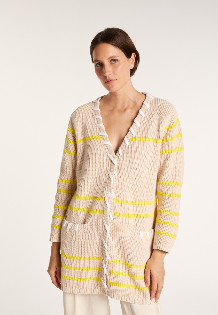 Long cardigan with cord - JOSHUA