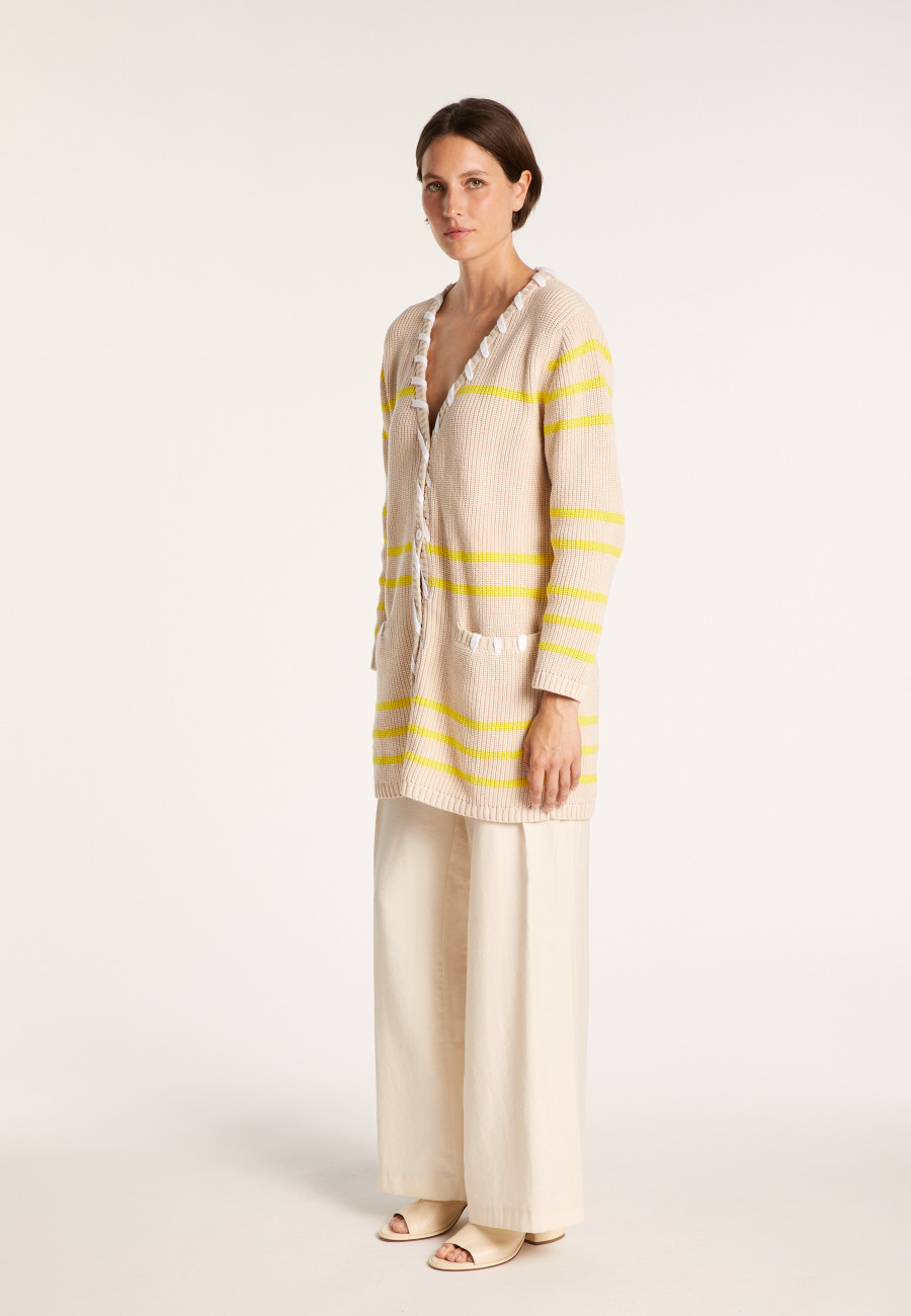 Long cardigan with cord - JOSHUA