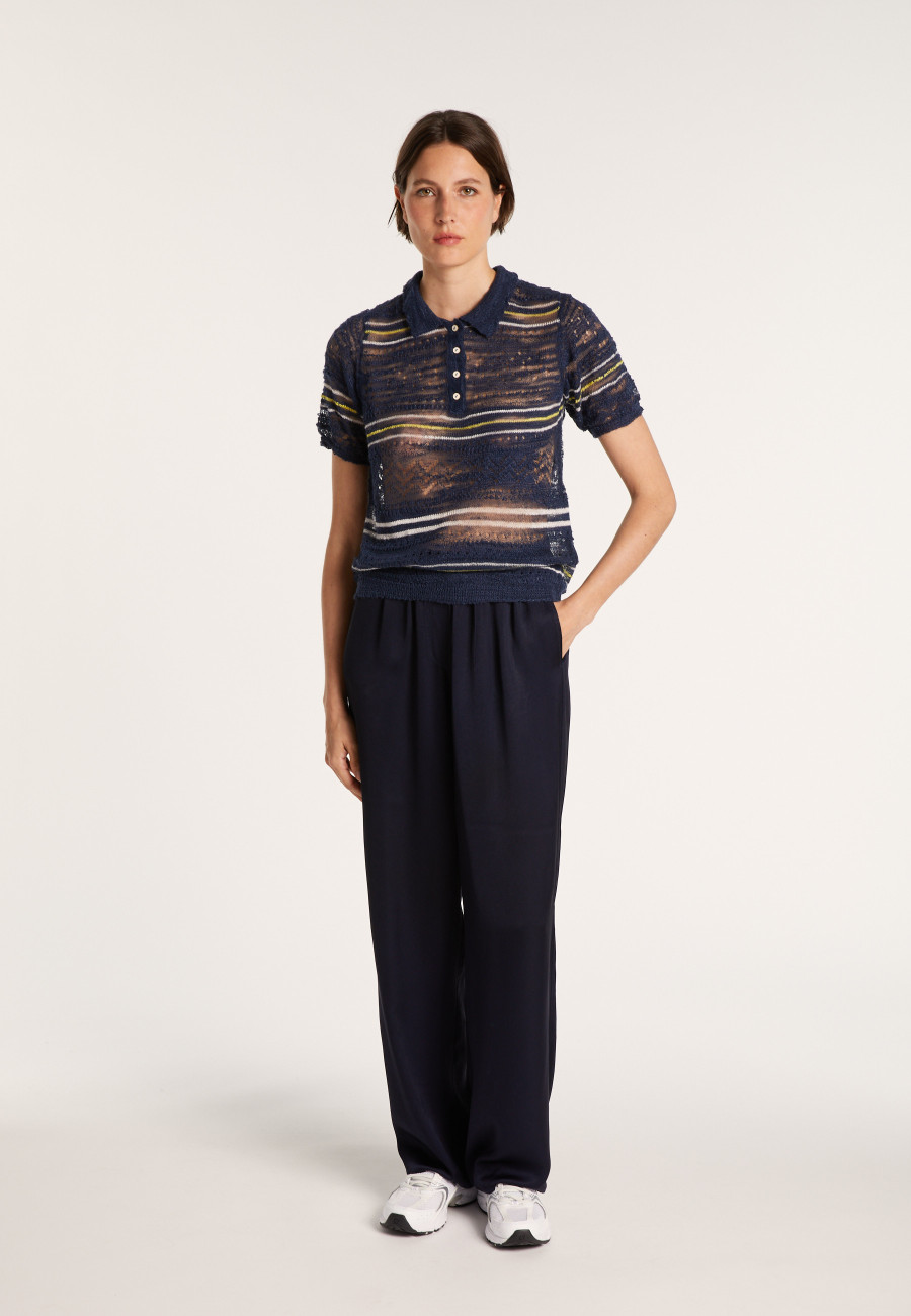 Camiseta com estampa de gola polo - Jumelle