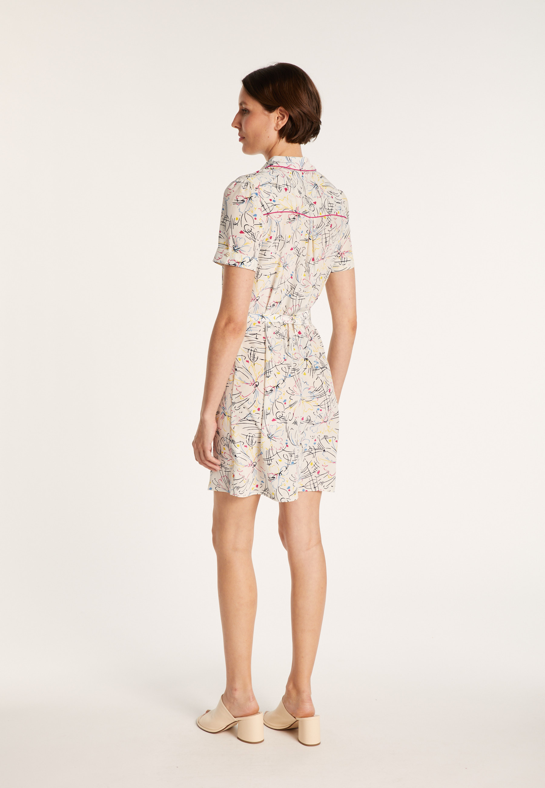 Robe chemise en crêpe de soie Maison Montagut x Maison Martin Morel - Jade 6574 multico - 86 Multicolore