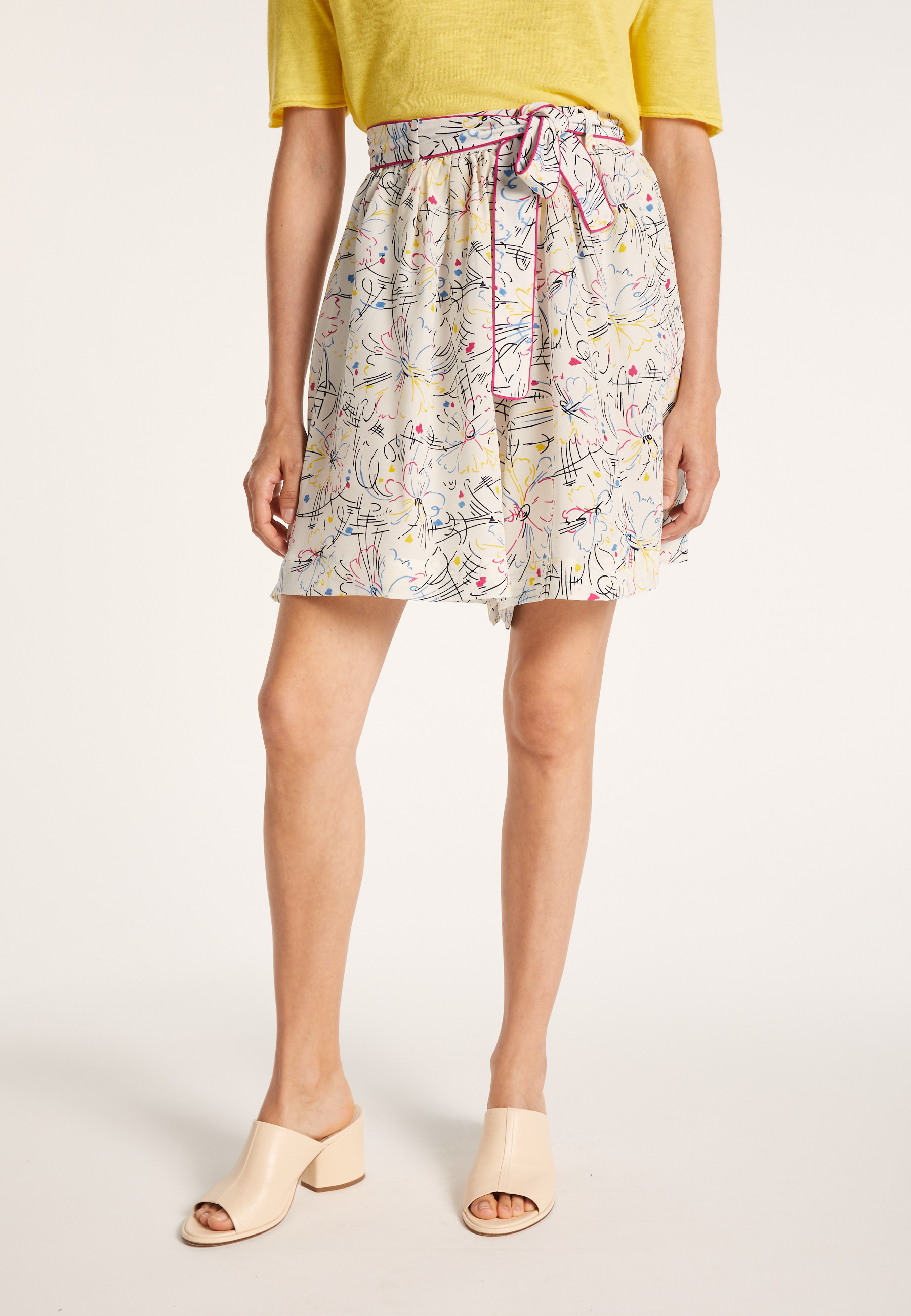 Jupe-culotte en crêpe de soie Maison Montagut x Maison Martin Morel - Jota 6574  MMM - 86 Multicolore