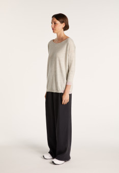Pull col large en cachemire et lin - Jacotte