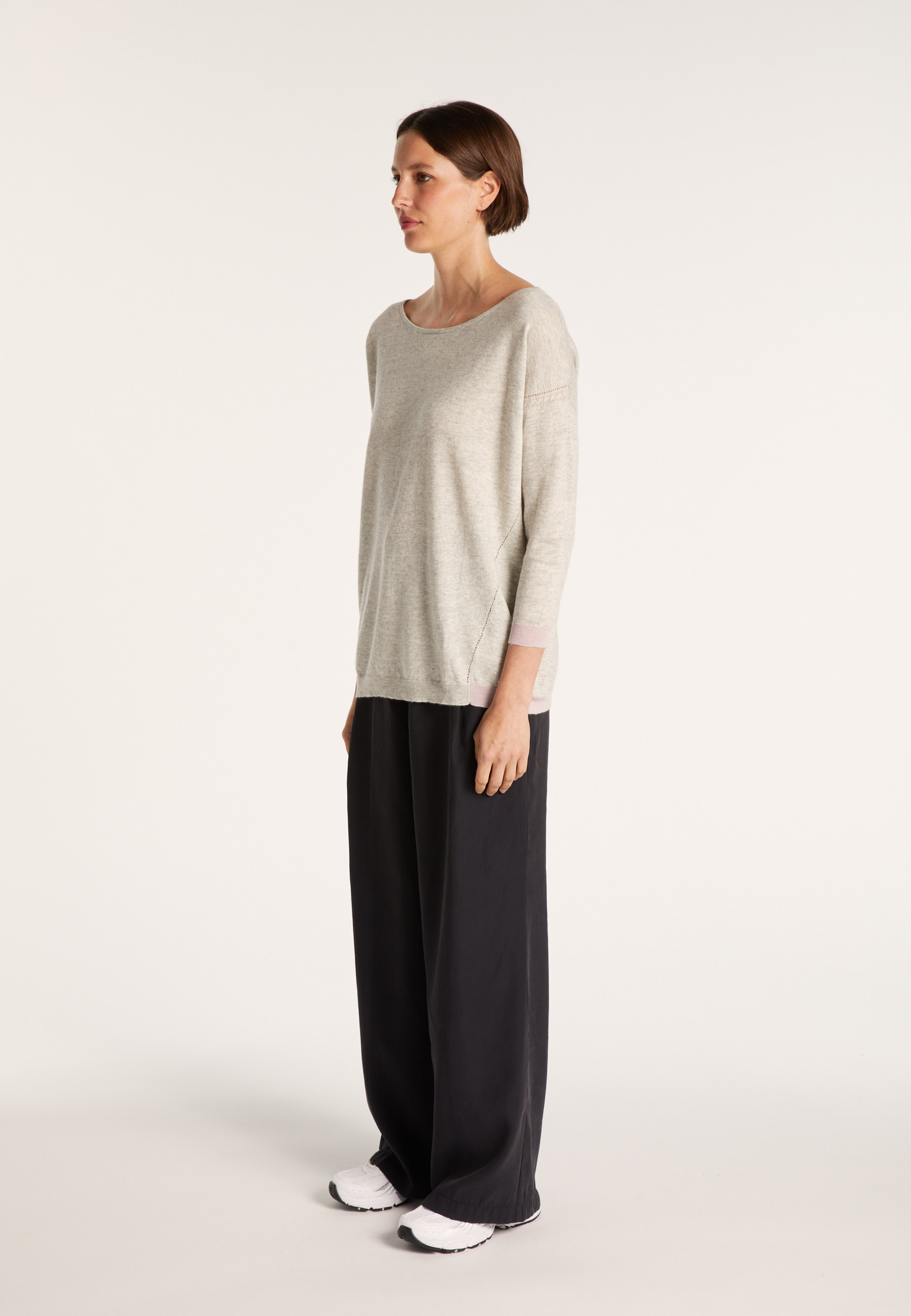 Pull col large en cachemire et lin - Jacotte