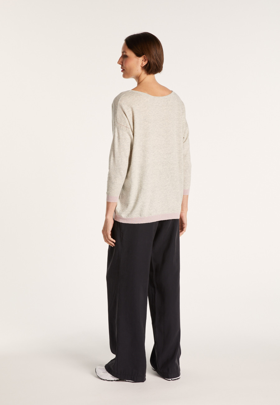 Boat-neck jumper in cashmere and linen - JACOTTE