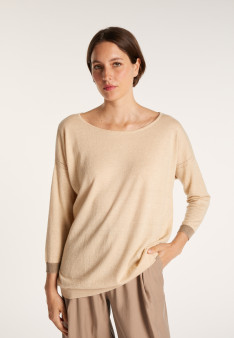 Pull col large en cachemire et lin - Jacotte