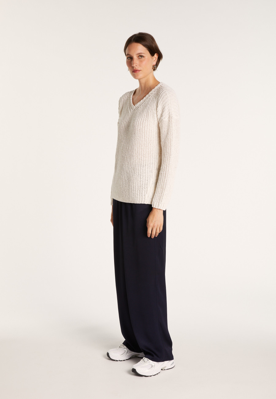 Ribbed knit V-neck sweater - Bulle