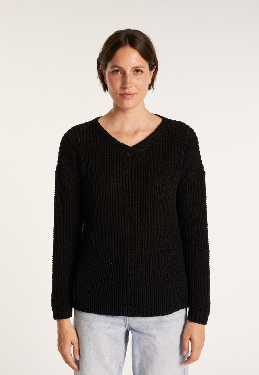 Ribbed knit V-neck sweater - Bulle