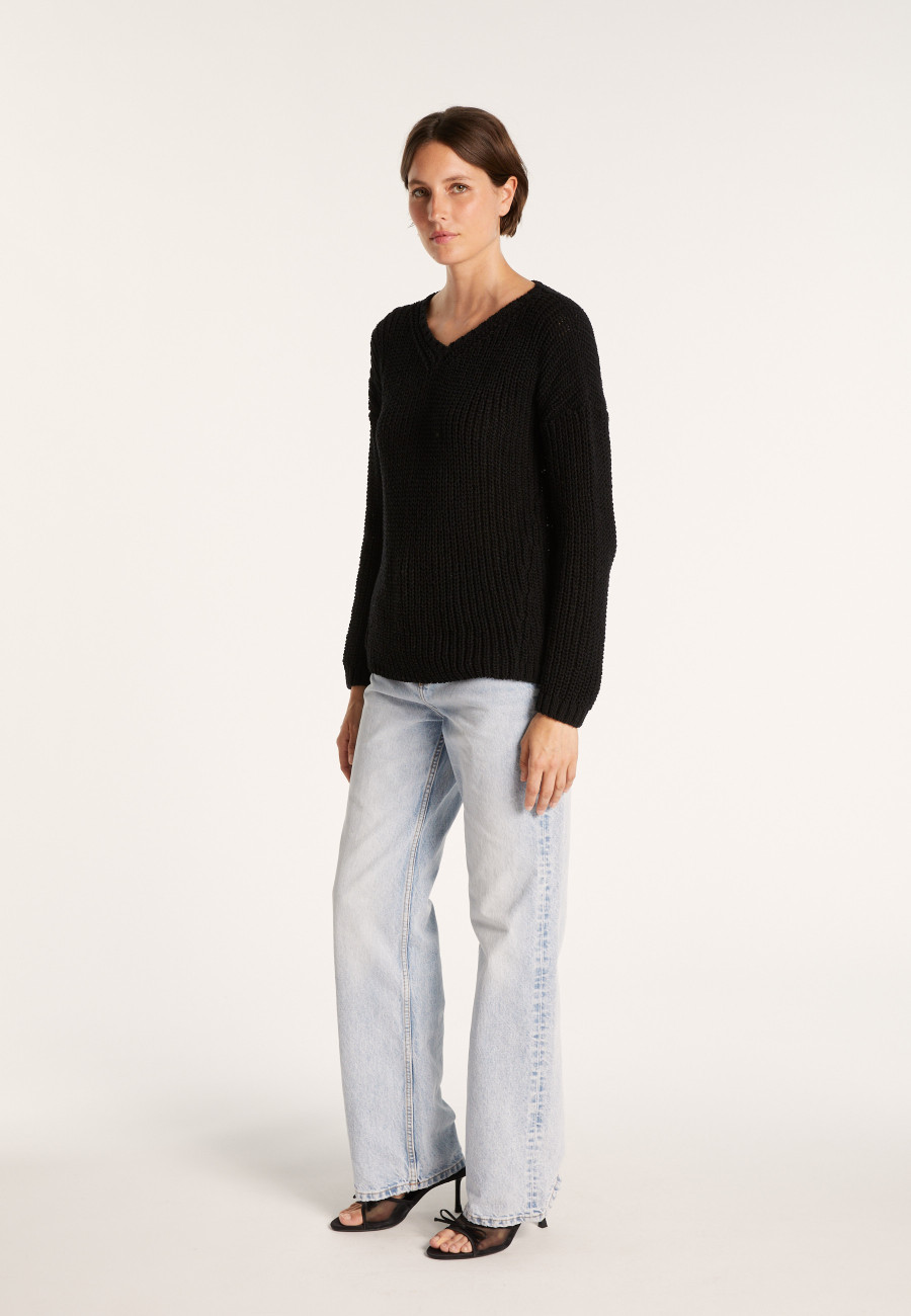 Ribbed knit V-neck sweater - Bulle