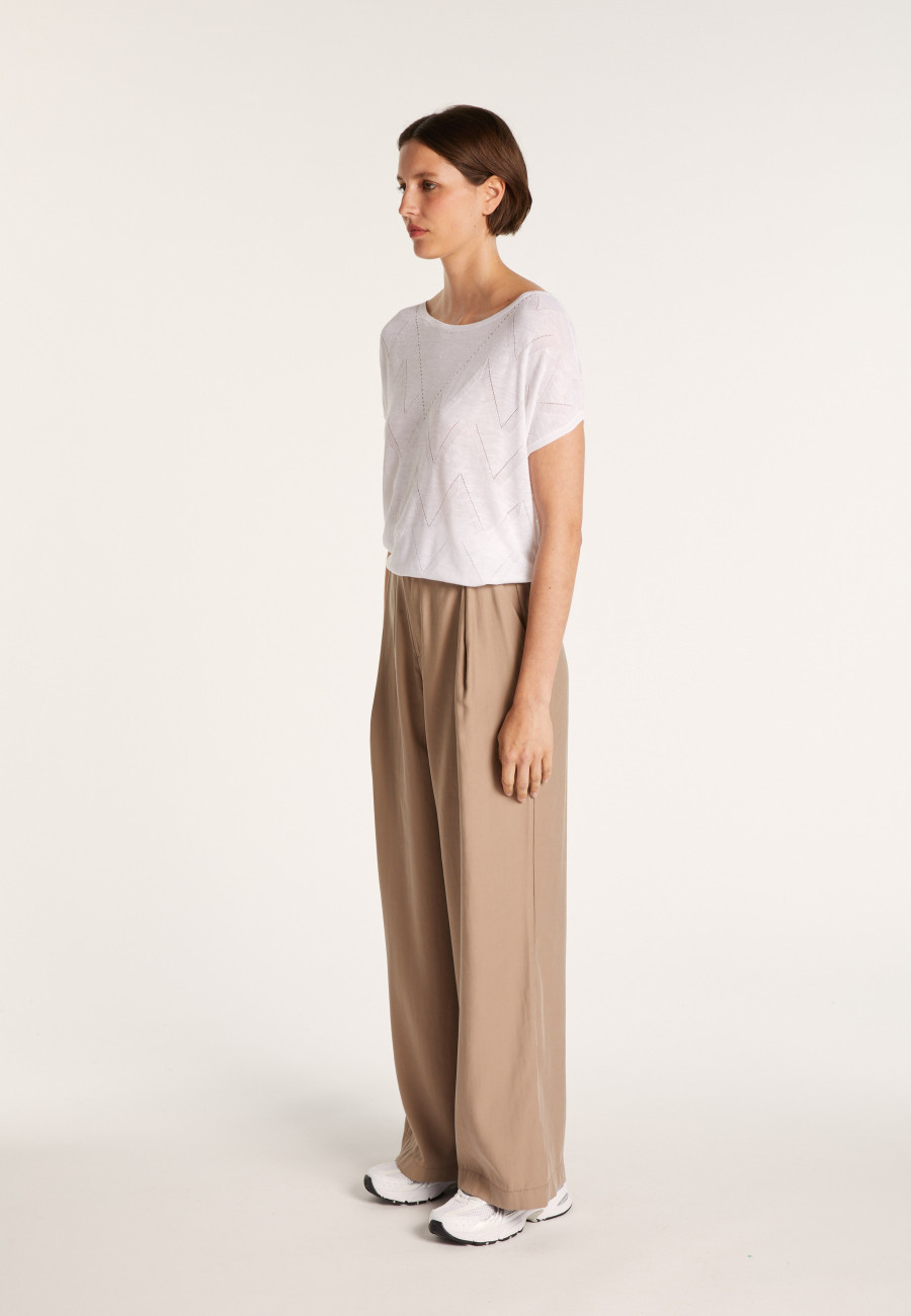 Camiseta longa de linho com babados - Colinna