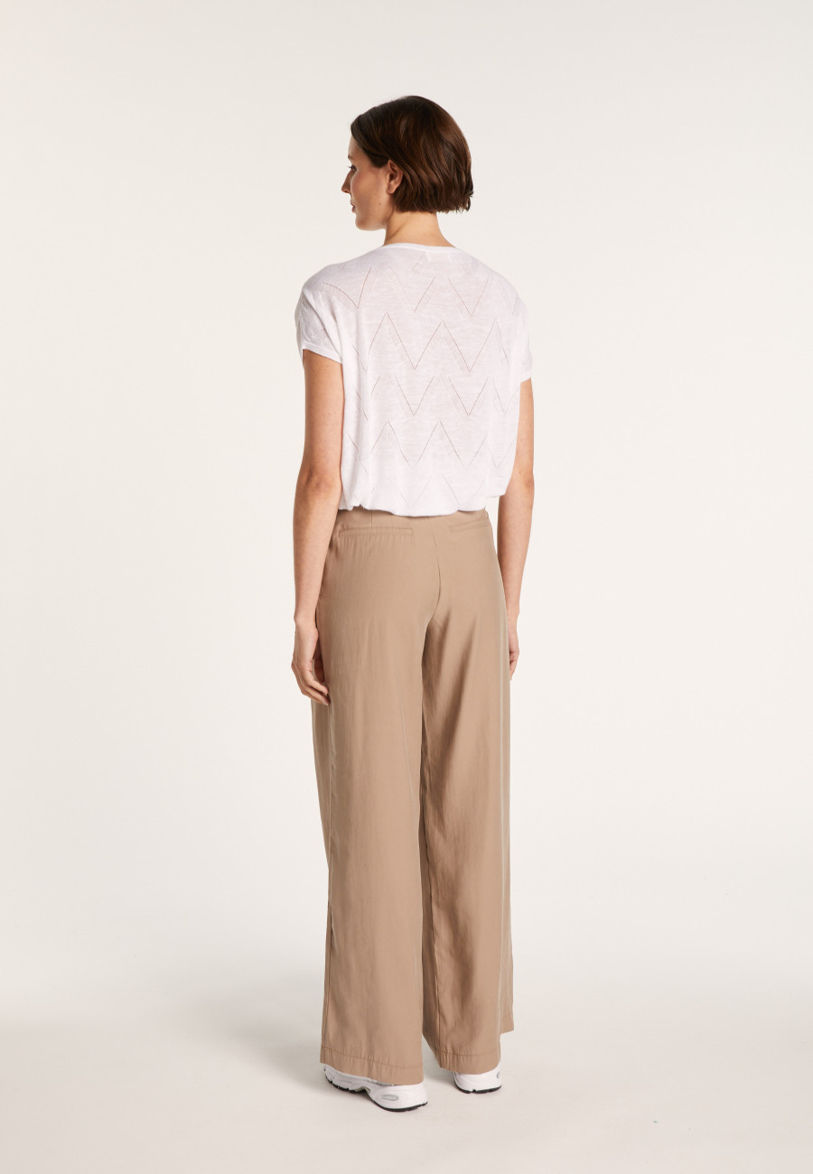 Camiseta longa de linho com babados - Colinna