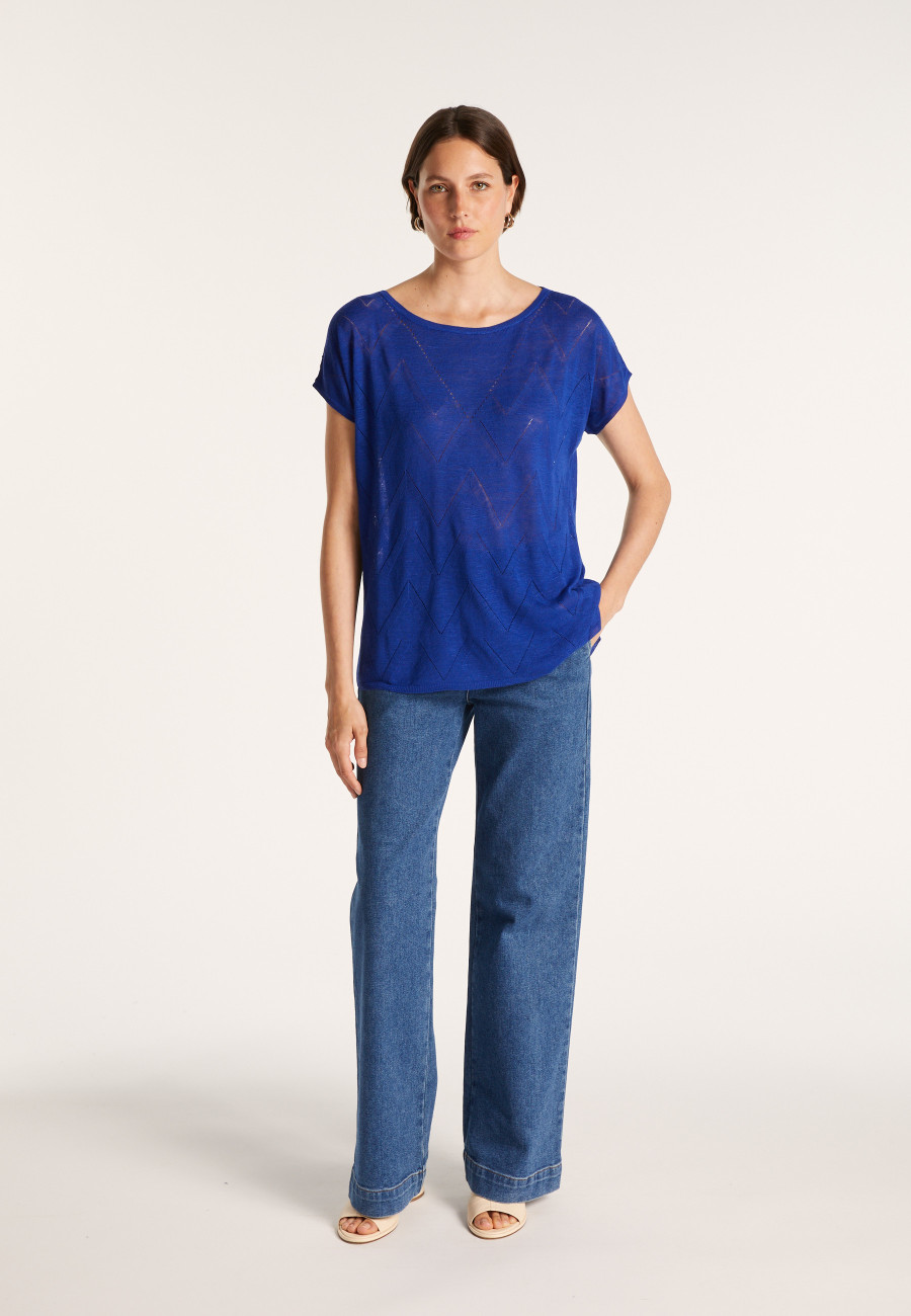 Long flamed linen T-shirt - Colinna