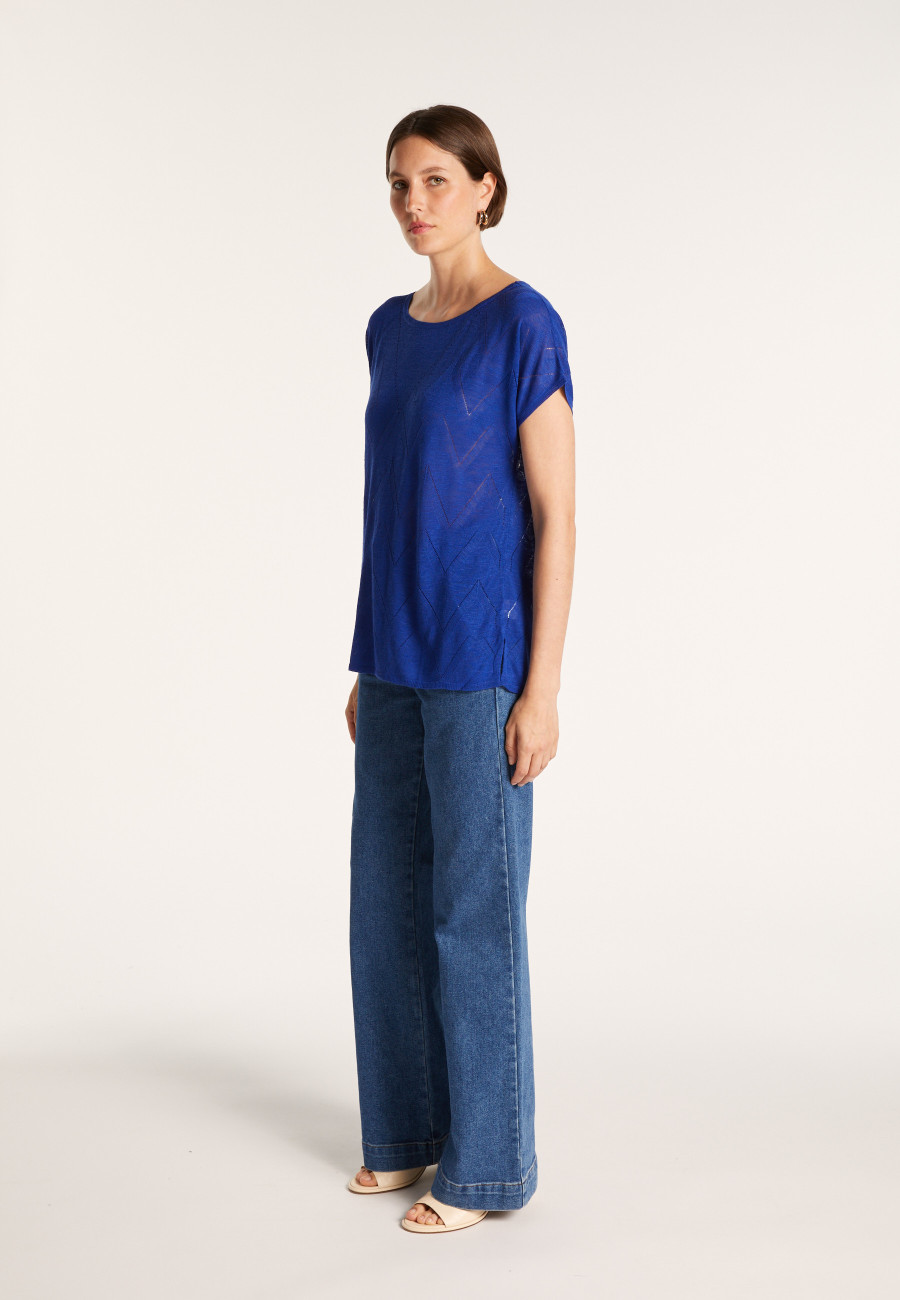 Long flamed linen T-shirt - Colinna