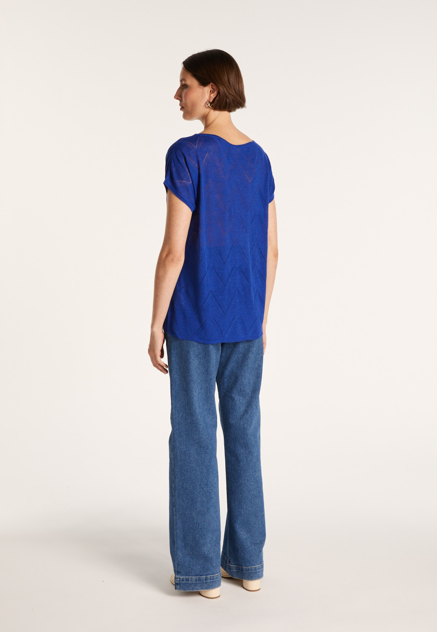 Long flamed linen T-shirt - Colinna