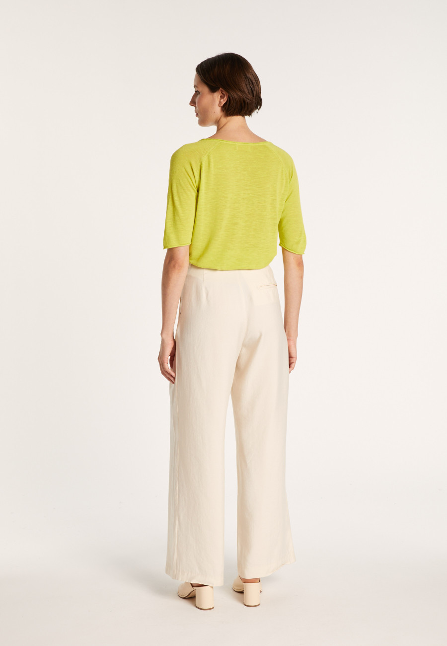 Linen T-shirt with elbow sleeves - Bonbon