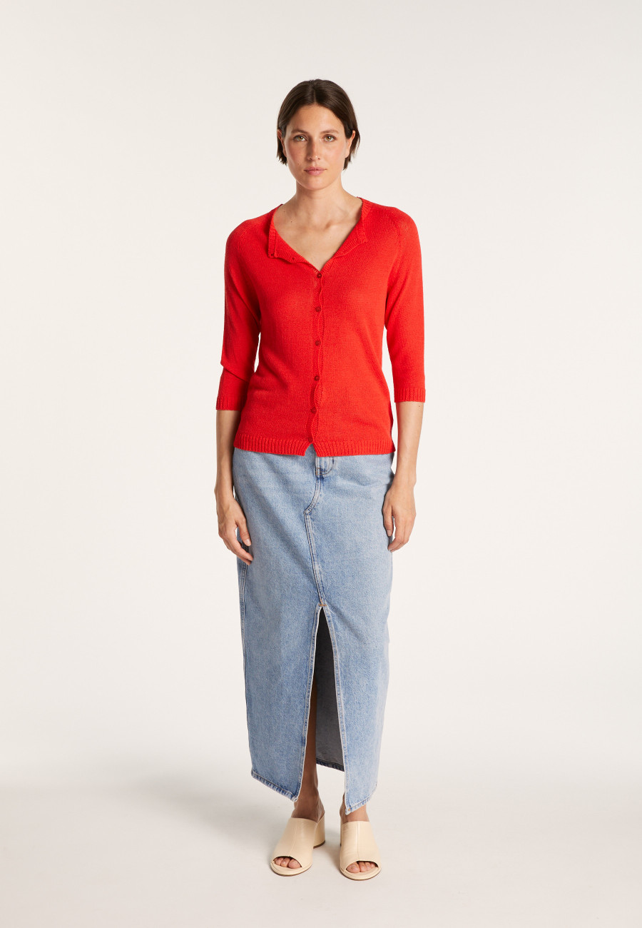 Cardigan feminino de crepe de viscose - Boubou