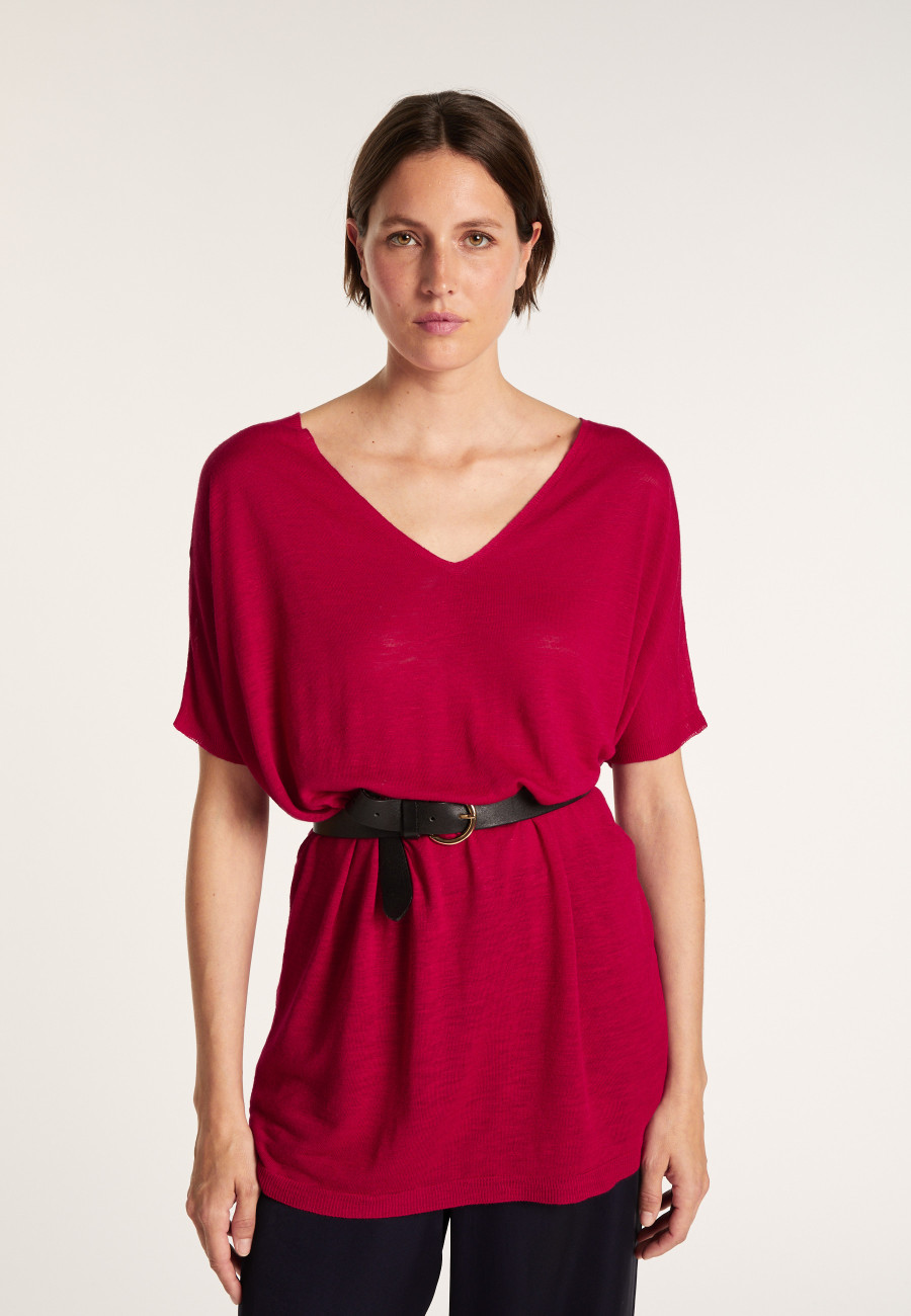 Long flamed linen T-shirt - Bil