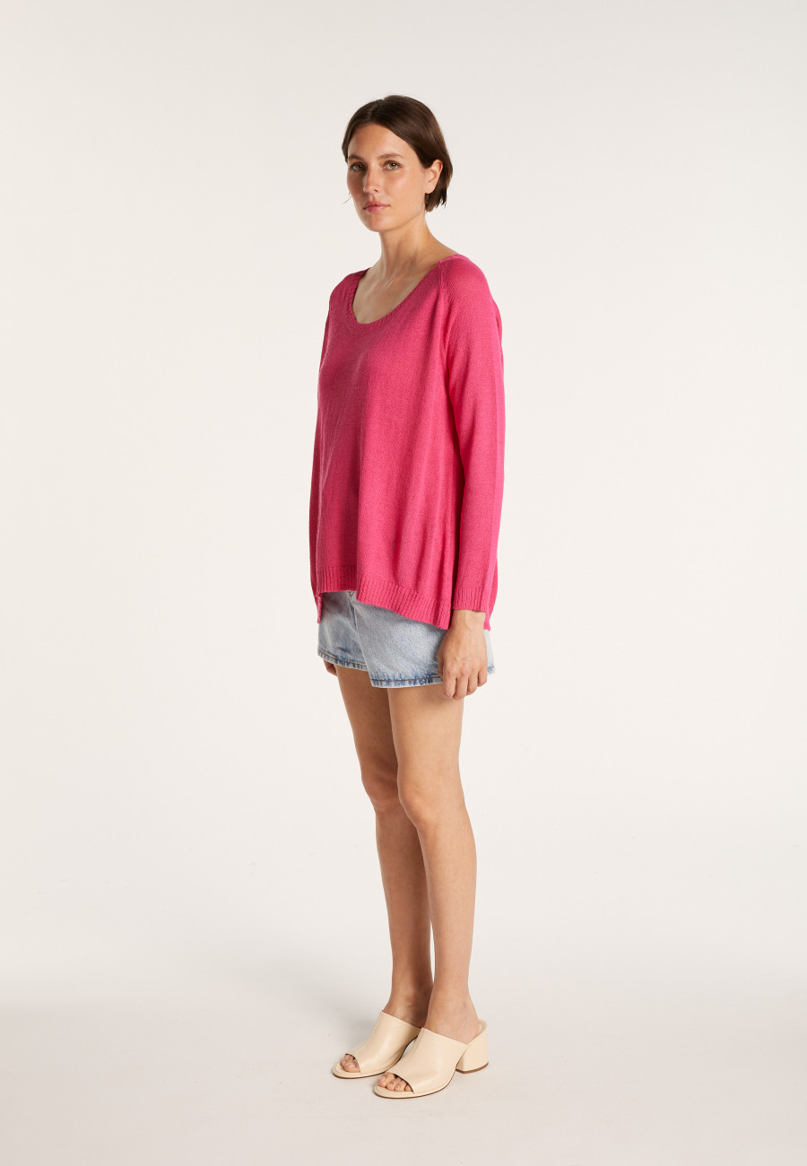 Large round-neck jersey sweater - Babouche